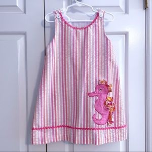 Little Threads Striped Seahorse Dress, Size 4